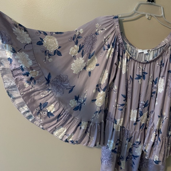 American Eagle Don’t Ask Why Purple Floral Romper-One Size - Picture 2 of 7